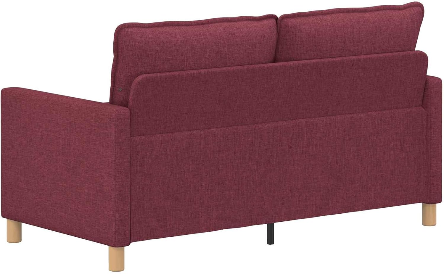 Sofa Wine Red 156 x 81 x 87.5 cm - 2-Seater Couch with Fabric Cover and Metal Frame, Modern Design for Living Room and Office