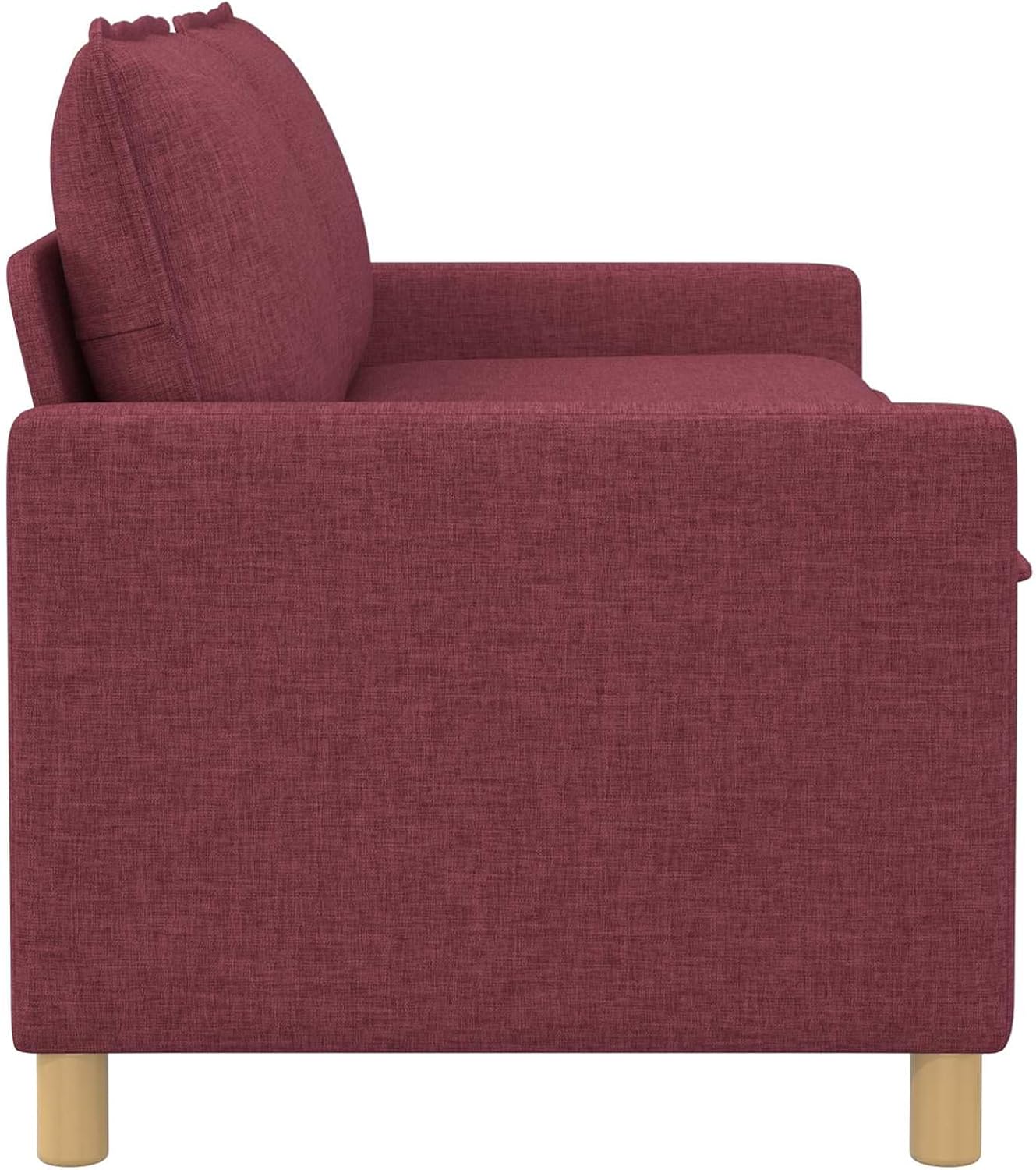 Sofa Wine Red 156 x 81 x 87.5 cm - 2-Seater Couch with Fabric Cover and Metal Frame, Modern Design for Living Room and Office
