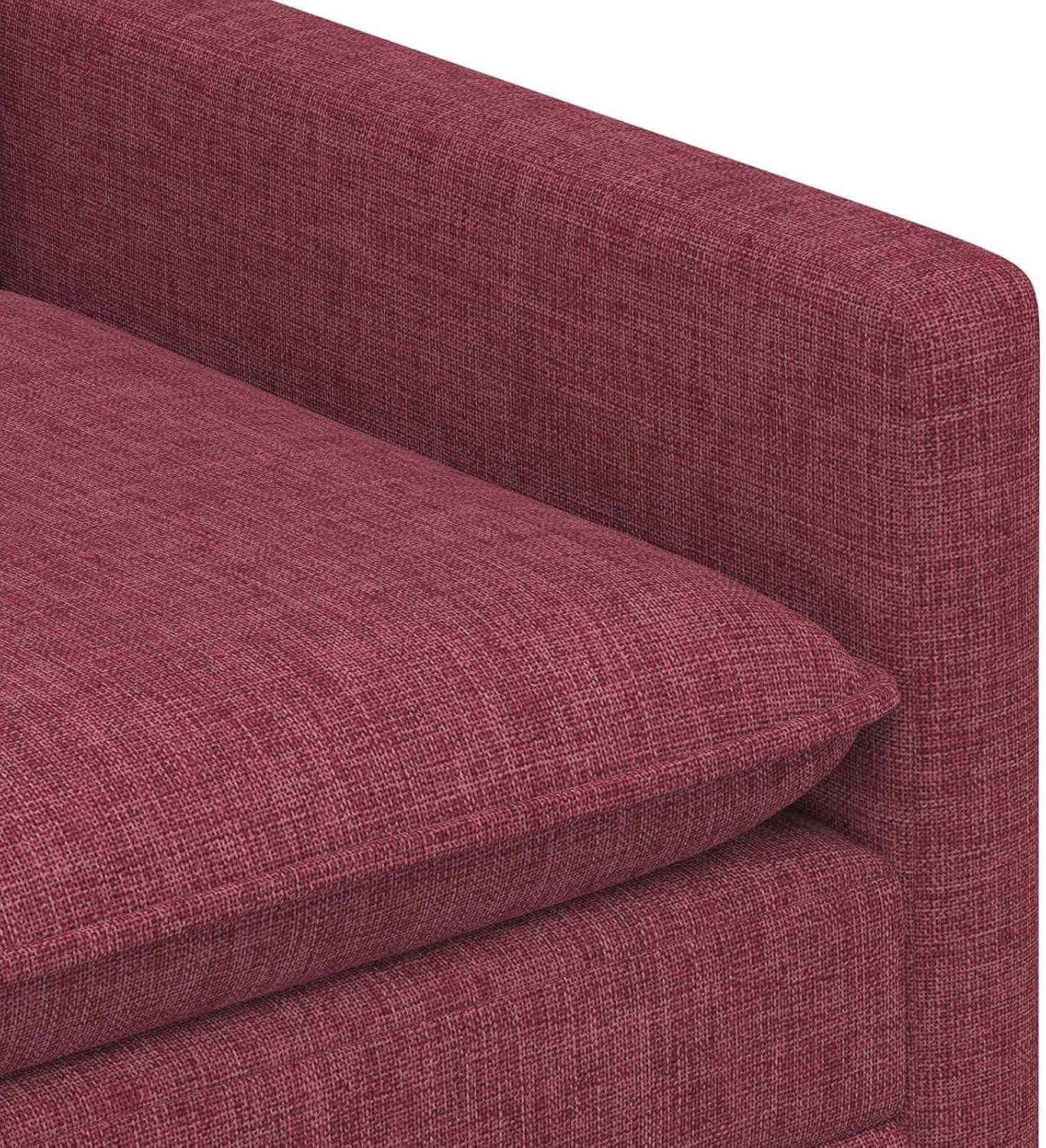 Sofa Wine Red 156 x 81 x 87.5 cm - 2-Seater Couch with Fabric Cover and Metal Frame, Modern Design for Living Room and Office